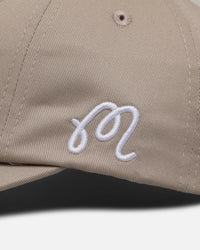 Malbon Washed Cotton Twill Strapback Sand