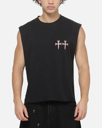 Saint Morta Liberty Cut Off Muscle T-Shirt Washed Black