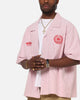 Carre Rose Pinstripe Button Up Shirt Red Stripe