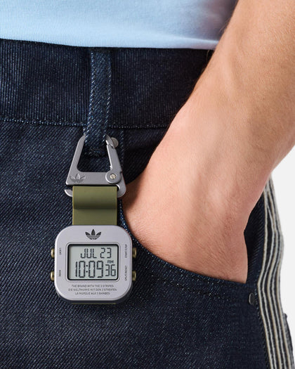 Adidas Gunmetal Aluminum Case Dial Green Silicone Strap Watch Green