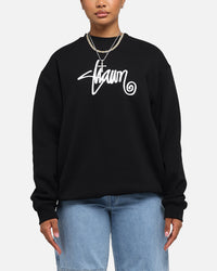 S Double Shawn Script Crewneck Black
