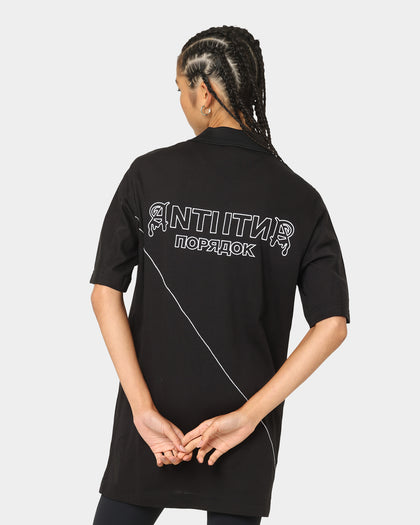 The Anti Order Military Oversized Polo Shirt Black/White