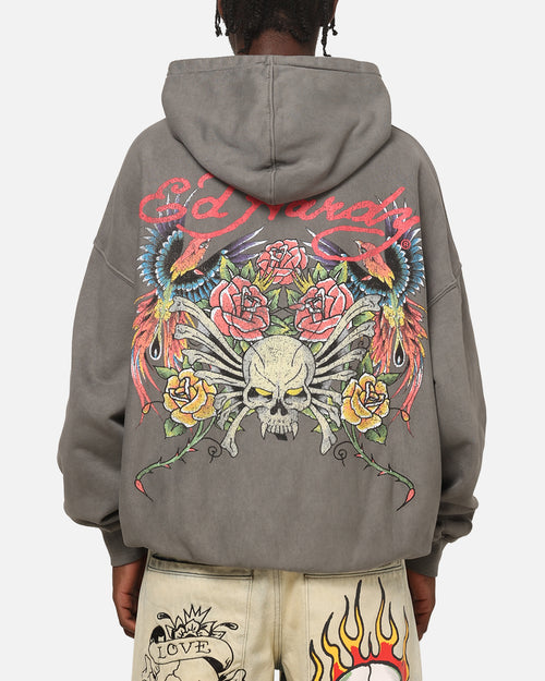 Ed Hardy Boom Hoodie Washed Charcoal