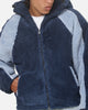 Carre Cream Sherpa Hood Zip Jacket Navy