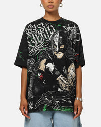 73Studio X WWE 619 All Over Print T-Shirt Black Wash