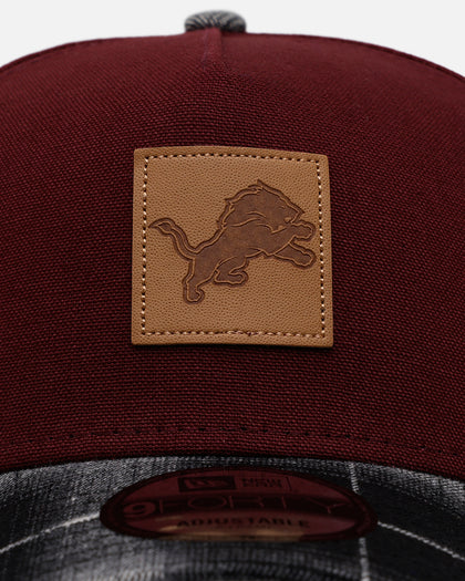 New Era Detroit Lions 'Workwear' 9FORTY A-Frame Snapback Maroon