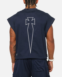 Saint Morta Athletc Cut Off Sweat T-Shirt Dark Royal
