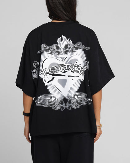 Loiter Hearts T-Shirt Black