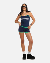 Ed Hardy Women's Logo Mini Shorts Navy/Green