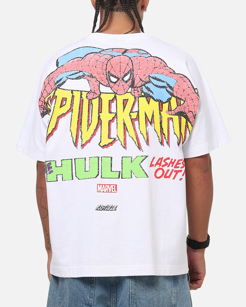 73Studio Marvel The Hulk Lashes Out All Over Print T-Shirt White