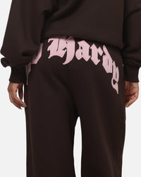 Ed Hardy Women's Distressed Trackpants Brown