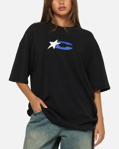 Carre Star Mark T-Shirt Black Acidwash