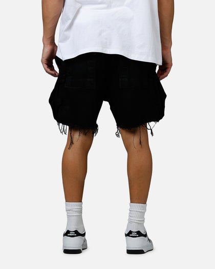 MNML Roughed Pocket Cargo Shorts Black