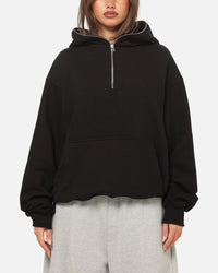 American Thrift Leisure Quarter Zip Hoodie Black