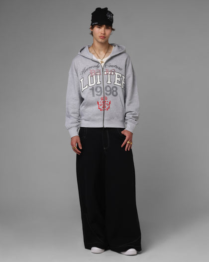 Loiter Drop Out Zip Hoodie Grey