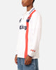 Stüssy Football Polo Long Sleeve T-Shirt White/Red Stripe
