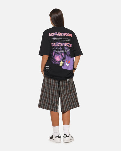 The Pokémon Collection By 73Studio Gengar Mimikyu T-Shirt Black Acidwash