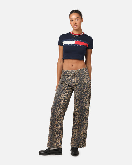 XXIII Women's Leopard Wide Leg Jeans Leopard