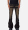MNML D519 Zipper Flare Denim Jeans Washed Black