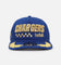 New Era Los Angeles Chargers 'Podium Pack' Pre-Curved Golfer Trucker Snapback Light Royal/Metallic Gold