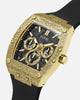 Guess Mainline Phoenix Frost Gold And Black Silicone Bracelet Watch Black/Gold