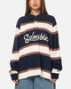 S Double Chain Stitch Long Sleeve Rugby Jersey Navy