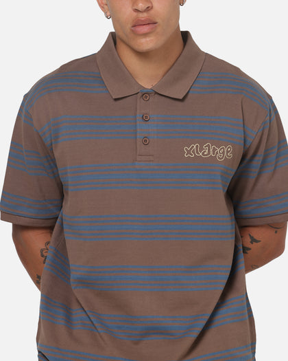 X-Large Streets Short Sleeve Polo T-Shirt Chestnut