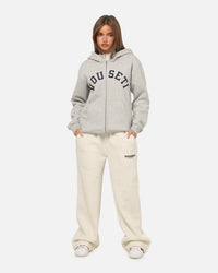 Vouseti Varsity Zip Hoodie Grey Marle