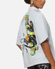 Ed Hardy Panther Button-Up Shirt Blue Pin Stripe