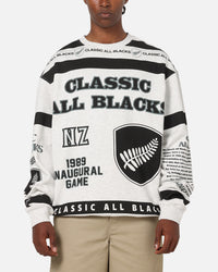 Mitchell & Ness All Blacks Rugby Union Classic Crewneck Silver Marle