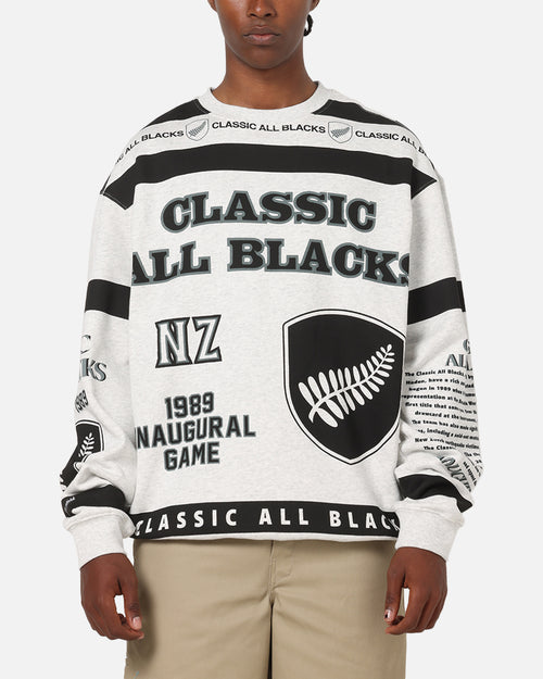 Mitchell & Ness All Blacks Rugby Union Classic Crewneck Silver Marle