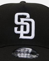 New Era San Diego Padres 'Easy Black and White' 9FORTY A-Frame Snapback Black/White