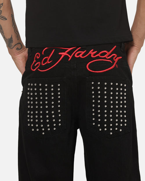 Ed Hardy Chrome Cowboy Jeans Black