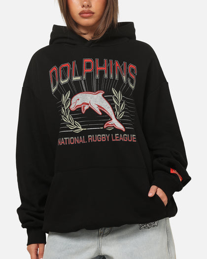 Bleacher Athletic Dolphins NRL Adult Club Wreath Hoodie Black