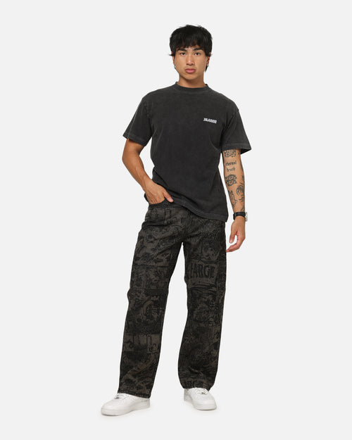 X-Large Comic Denim Pants Black