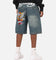 Ed Hardy Brave Hearts Jorts Washed Indigo