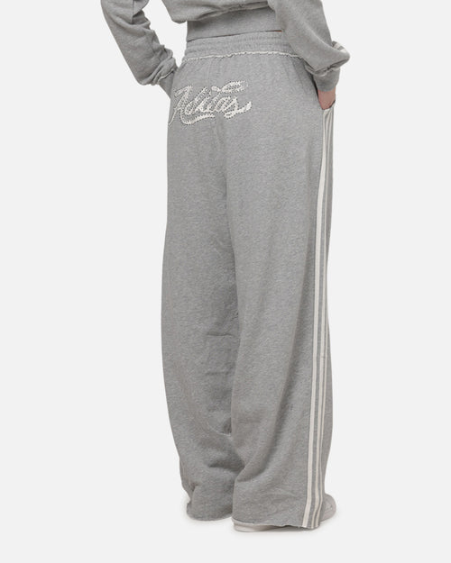 Adidas Women's Graphic Loose Sweat Pants Medium Grey Heather