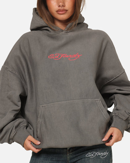 Ed Hardy Boom Hoodie Washed Charcoal