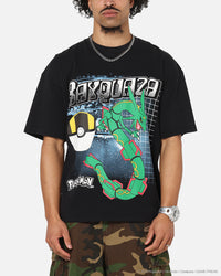 The Pokémon Collection By 73Studio Rayquaza T-Shirt Black Acidwash