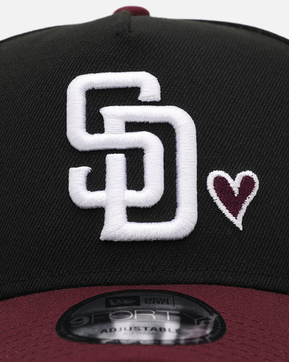 New Era San Diego Padres 'Burgundy Hearts' 9FORTY A-Frame Snapback Black/Maroon