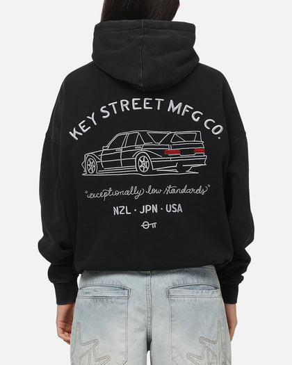 Key Street Low Standards Hoodie Black Acidwash
