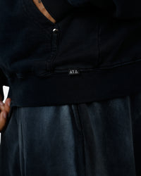 American Thrift Zip Hoodie Washed Black