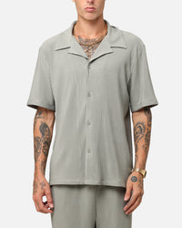 XXIII Pleated Button Up Shirt Olive