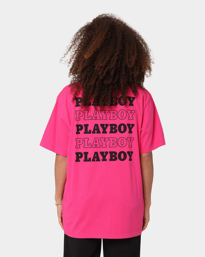 Playboy Stack T-Shirt Hot Pink