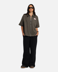 Carre Workwear Zip Up Shirt Khaki