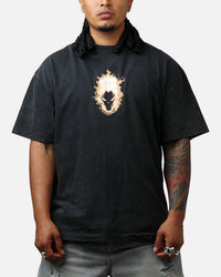 73Studio Marvel Ghost Rider Fire Vintage T-Shirt Black Acidwash