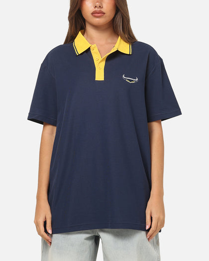 Bleacher Athletic North Queensland Cowboys NRL Adult Golf  Polo T-Shirt Navy