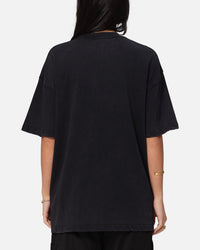 The Anti Order Echo Spray Drop Shoulder T-Shirt Black Acidwash
