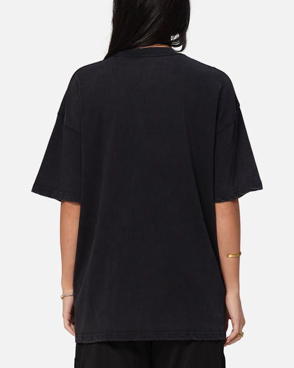 The Anti Order Echo Spray Drop Shoulder T-Shirt Black Acidwash