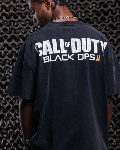 73Studio X Call Of Duty Black Ops 2 Vintage T-Shirt Black Acidwash